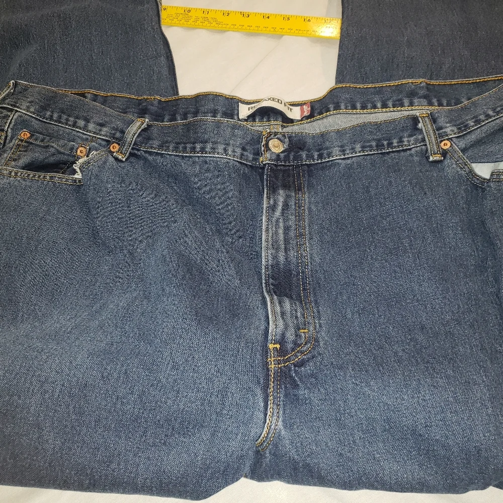 Levi's Blue Denim Jeans with Brown Leather Patch